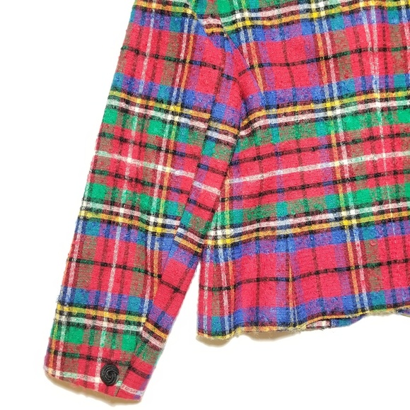 Vtg Pendleton Christmas Plaid Buttoned Blazer - Picture 8 of 8